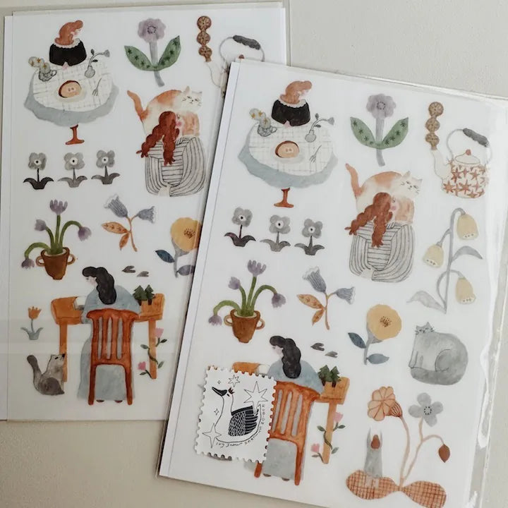 Ivy Snow Print-On Sticker - Indigo