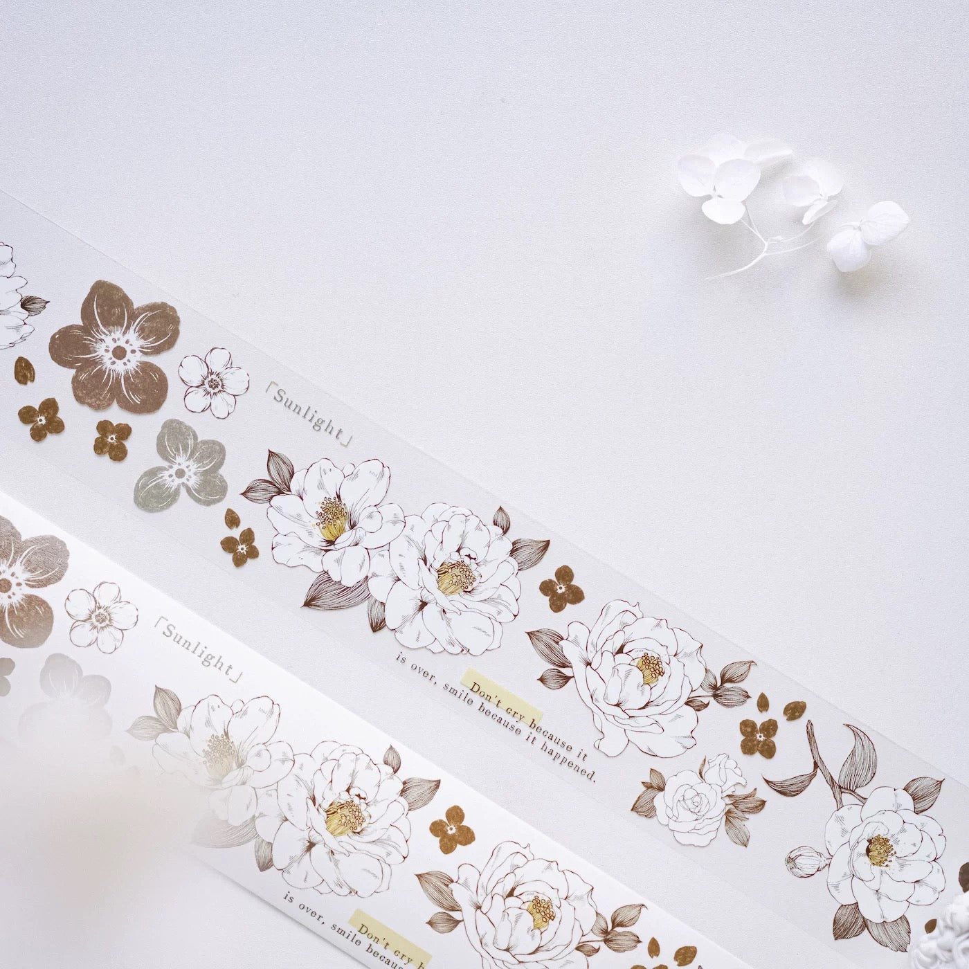 Jennyuanzi Mist White Camellia Matte PET Tape