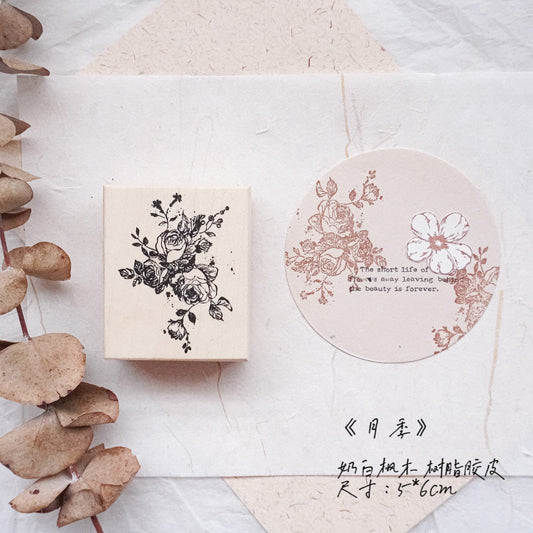 Jennyuanzi Wooden Stamp - Chinese Rose
