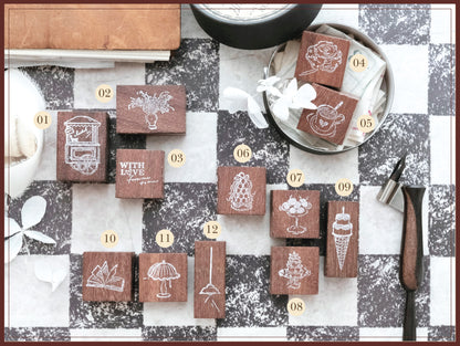Jieyanow Atelier Rubber Stamp - Good Times, 12 designs
