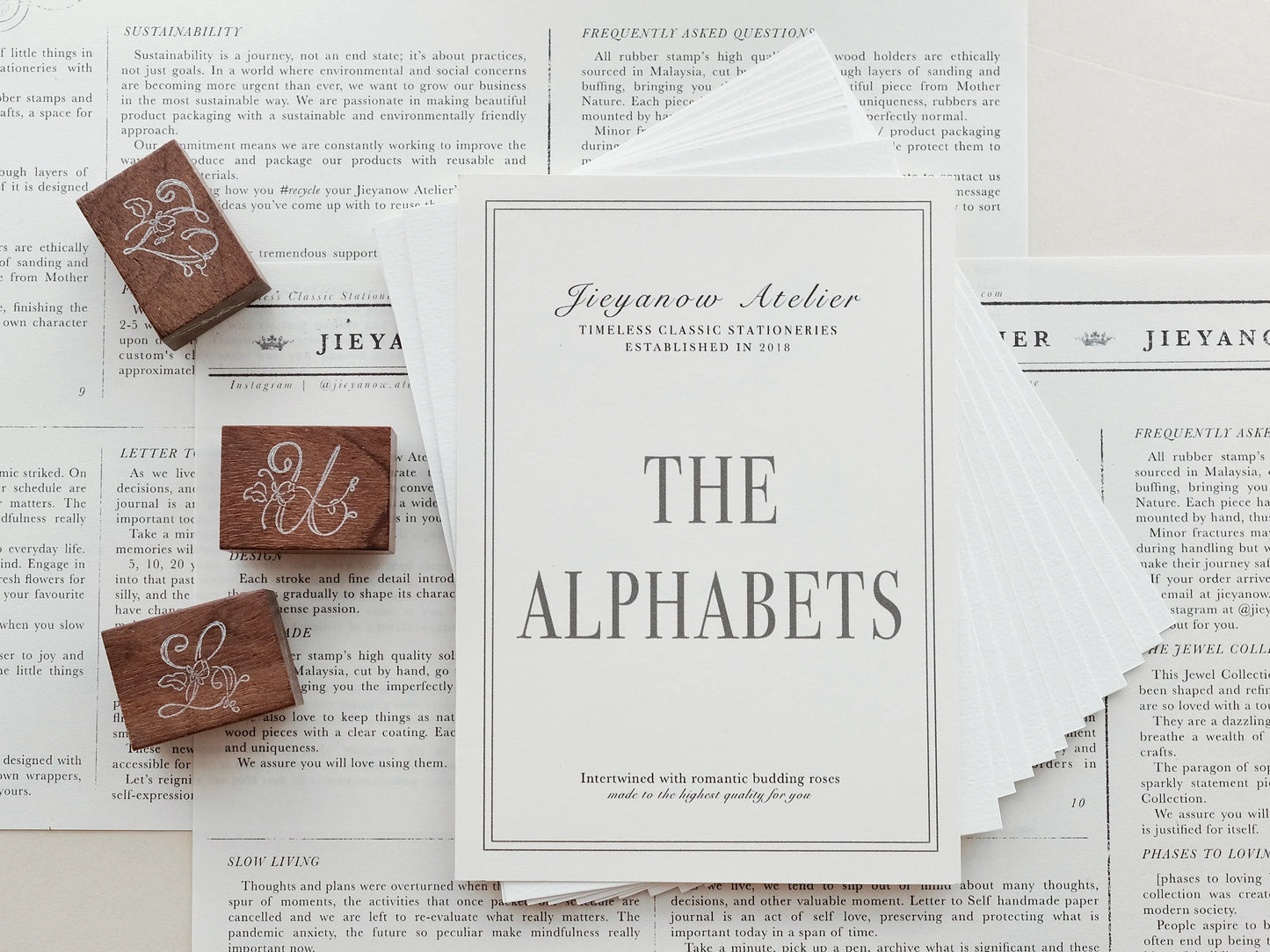 Jieyanow Atelier Rubber Stamp - The Alphabets - Whole Set