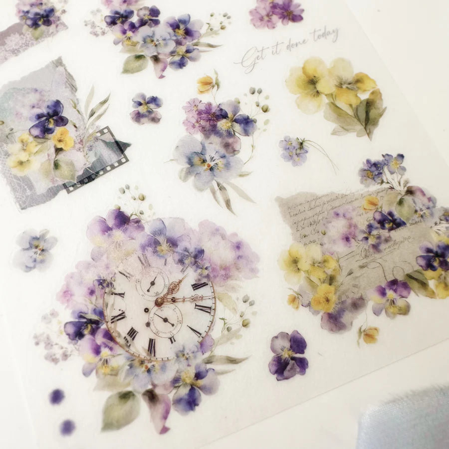 Journal Pages Print-On Stickers - Purple Bloom