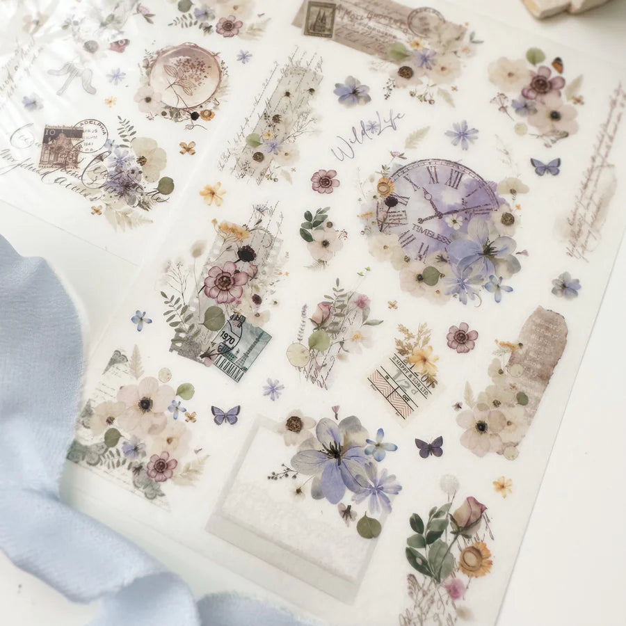 Journal Pages Print-On Stickers - Violet Dreams