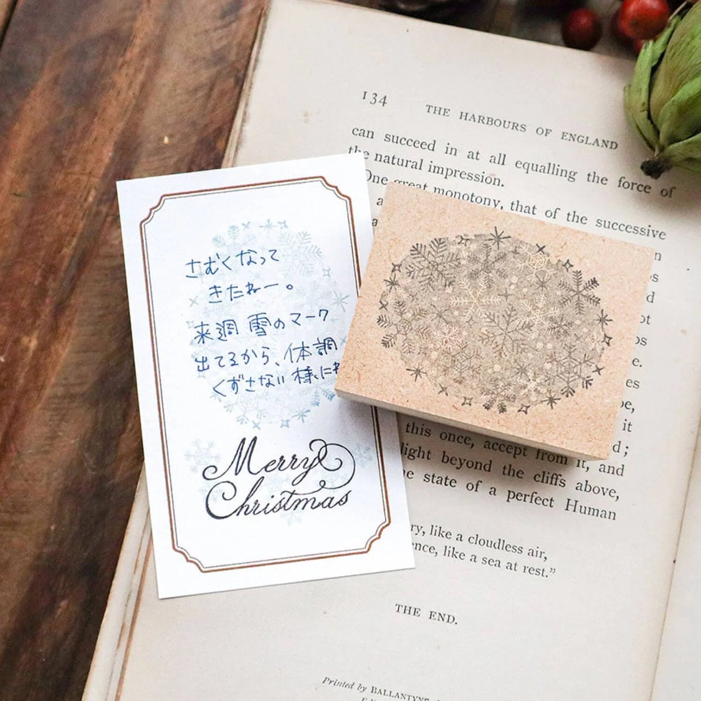 Keibunsha Rubber Stamp - Tone Stamp - Snowflakes