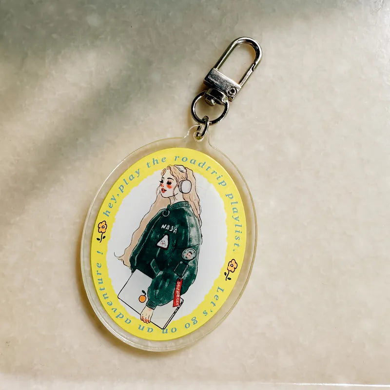 La Dolce Vita Acrylic Key Chain - Music Girl