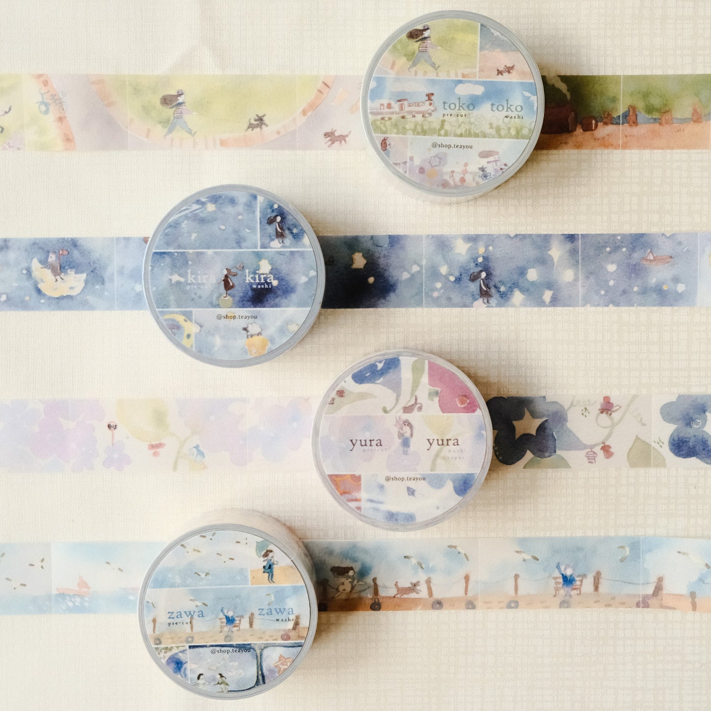 Teayou Kiritori Pre-cut Washi Tape - Scenery