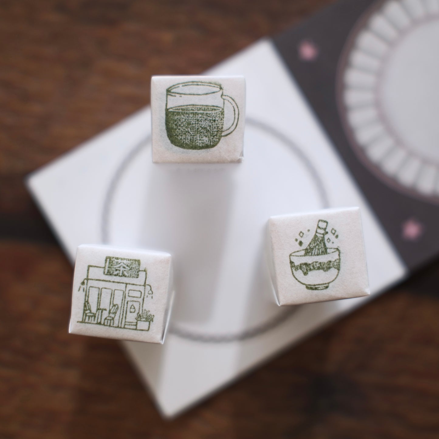 kurukynki Day To Day Cafe Series mini rubber stamps - 12 designs
