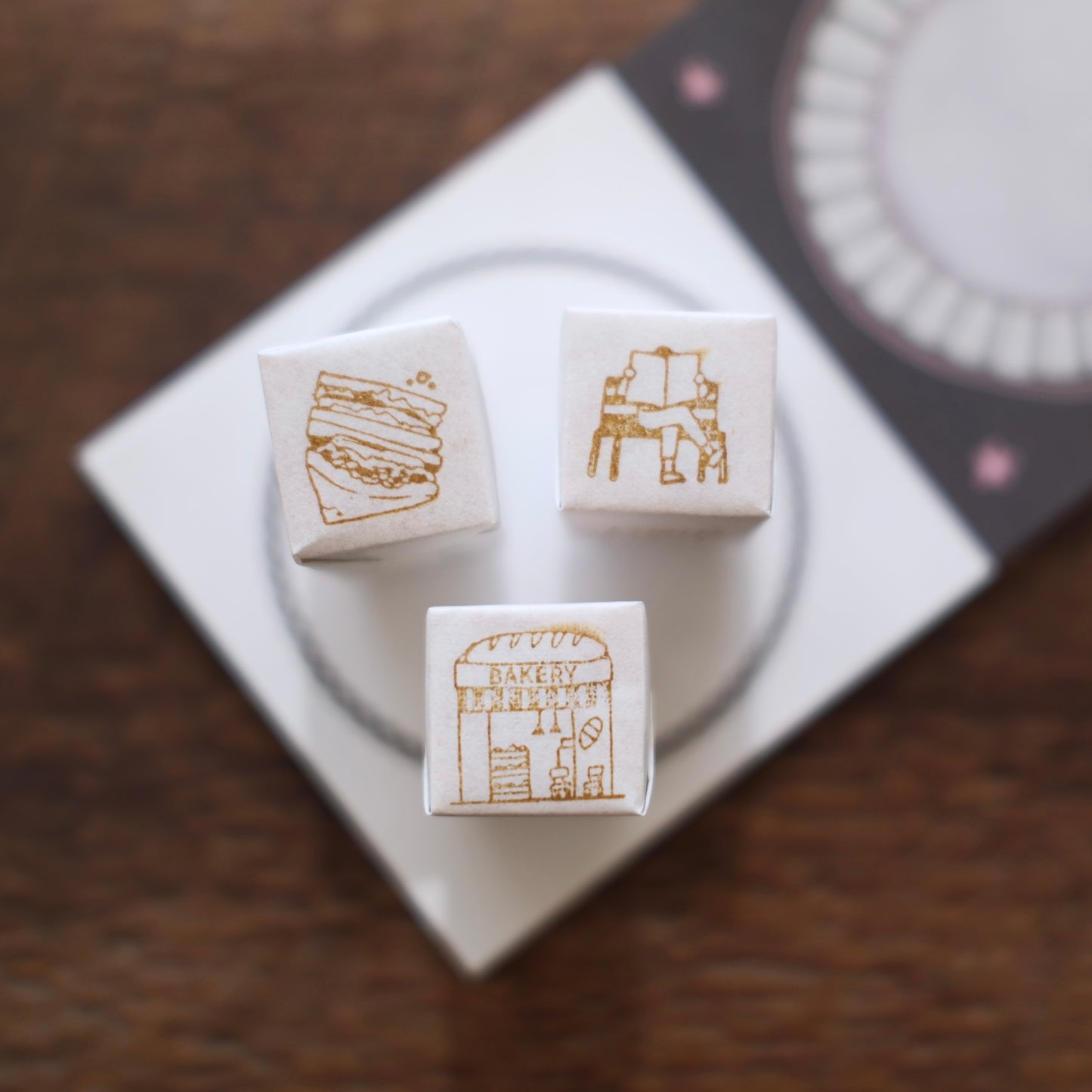 kurukynki Day To Day Cafe Series mini rubber stamps - 12 designs