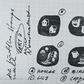 kurukynki mini rubber stamp - Nonchalant collection, 4 designs