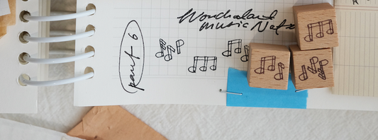 kurukynki mini rubber stamp set - music notes, 3pcs