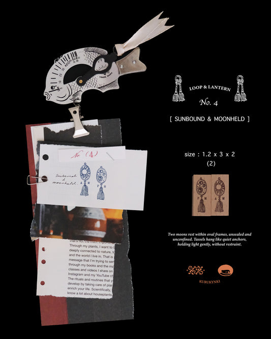 kurukynki Rubber Stamp - Loops & Lantern, No.4 Sunbound&Moonheld Set