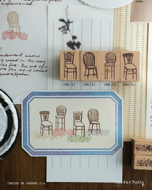 kurukynki Classique Collection Rubber Stamp - Chaise 2.0, 4 designs