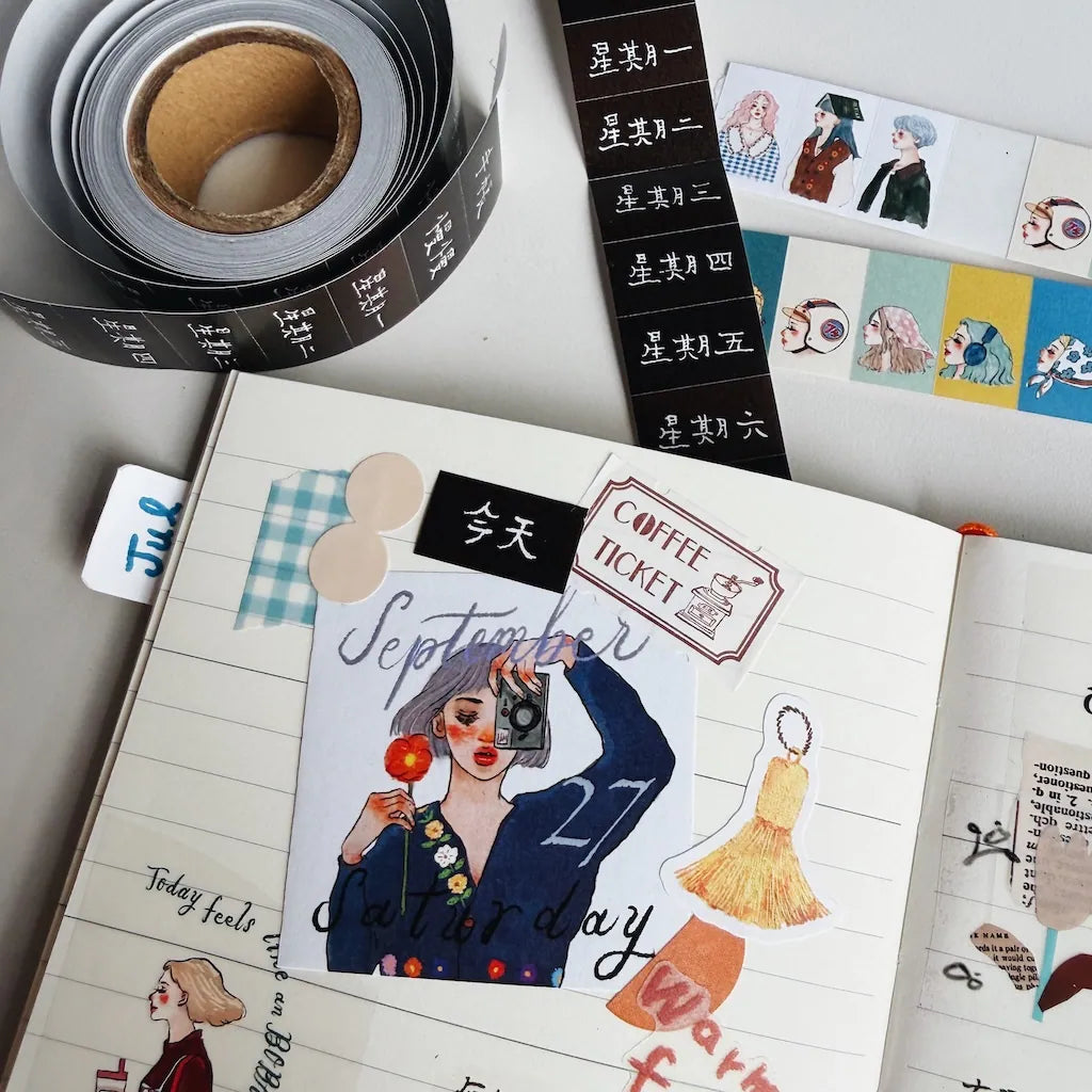 La Dolce Vita Label Sticker Roll - Days, In Chinese