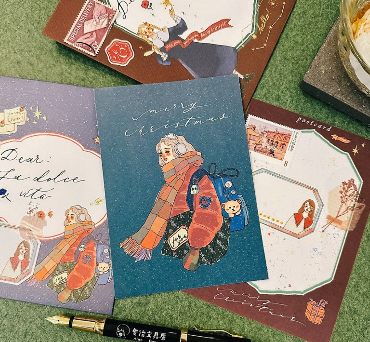 La Dolce Vita Post Card - X'mas Morning Girl