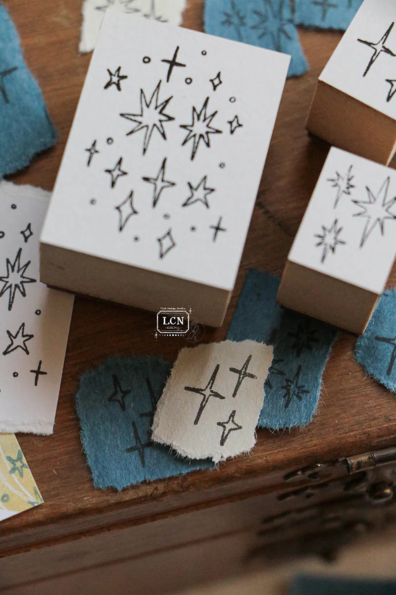 LCN Design Studio Rubber Stamp - Hand Draw Stars Set (M)