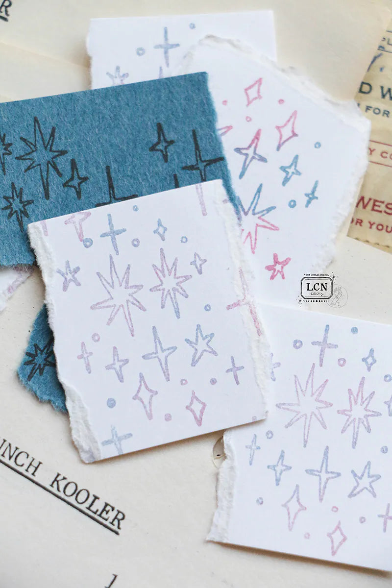 LCN Design Studio Rubber Stamp - Hand Draw Stars Set (M)