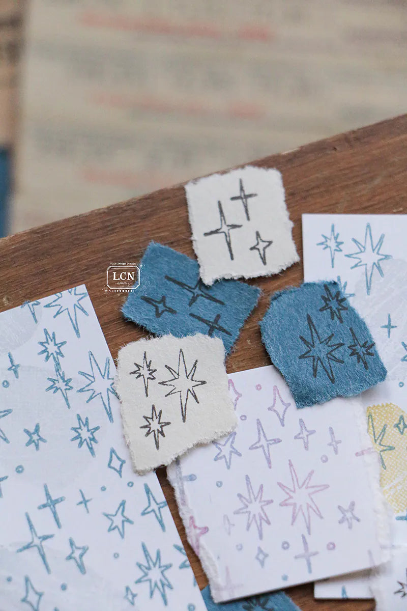 LCN Design Studio Rubber Stamp - Hand Draw Stars Set (M)
