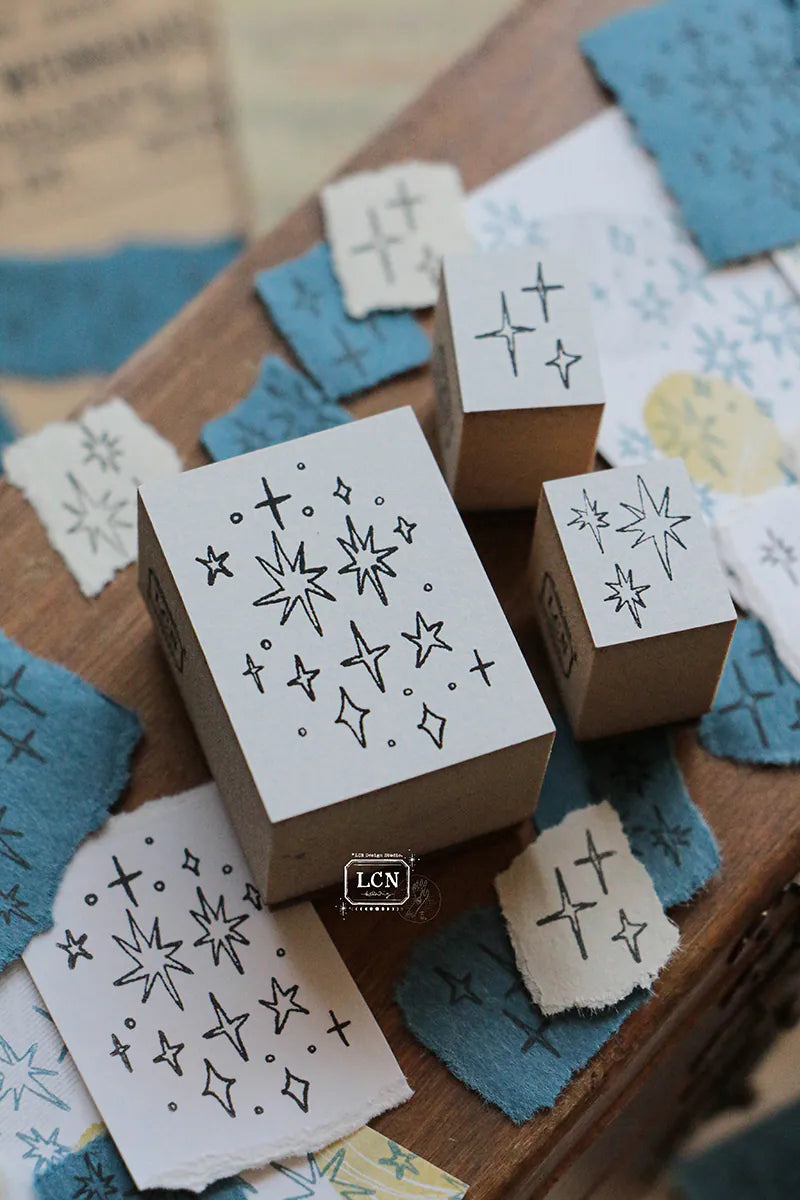 LCN Design Studio Rubber Stamp - Hand Draw Stars Set (M)