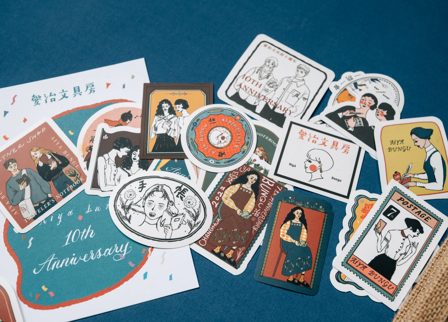 La Dolce Vita Aiya Bungu 10th Anniversary Sticker Set, 24 pcs