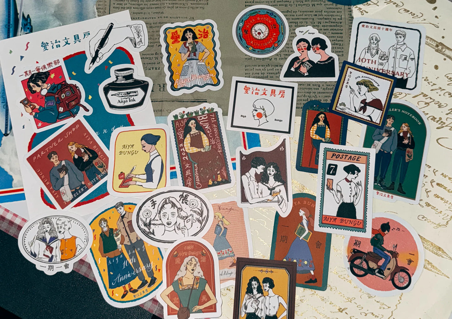 La Dolce Vita Aiya Bungu 10th Anniversary Sticker Set, 24 pcs