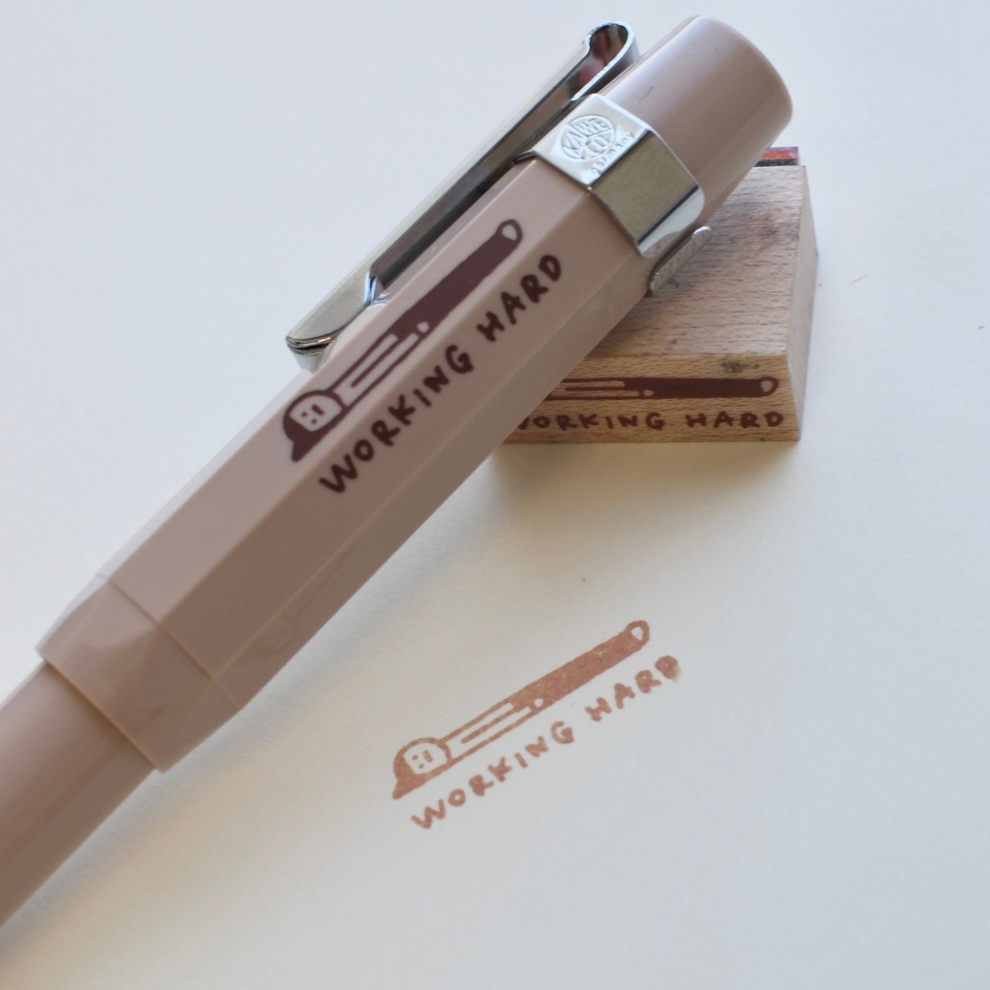 Littlelu x Kaweco Working Hard Fountain Pen - Macchiato, with Chrome Clip
