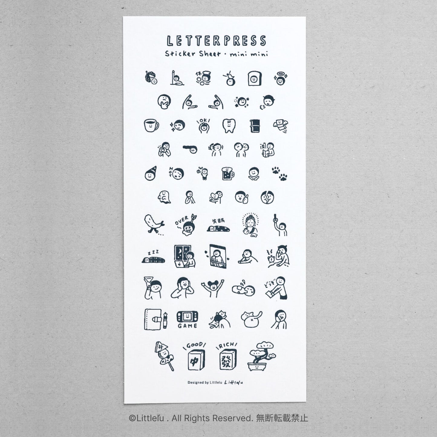 Littlelu x OEDA Letterpress mini mini sticker sheet