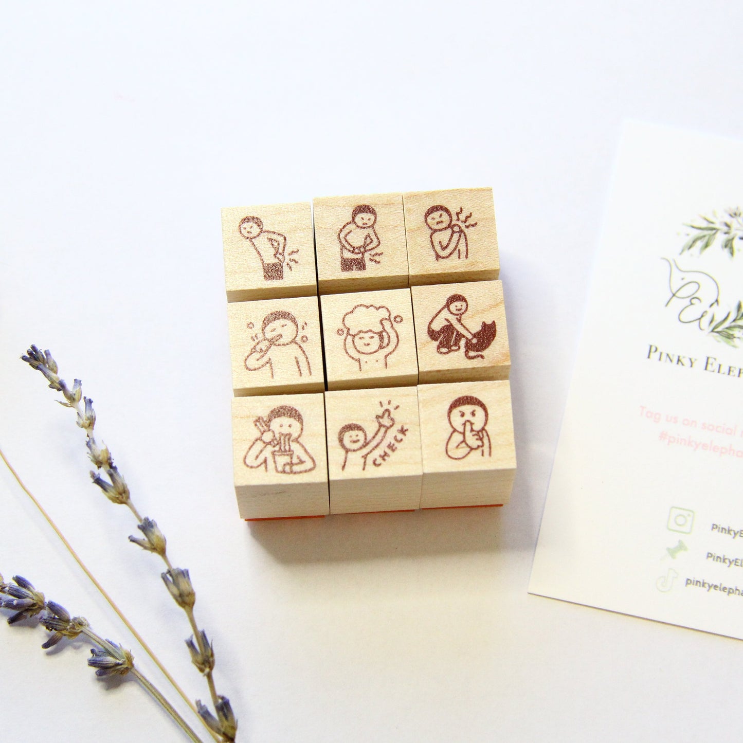 Littlelu Mini Rubber Stamps (1.5x1.5cm)_Autumn Release