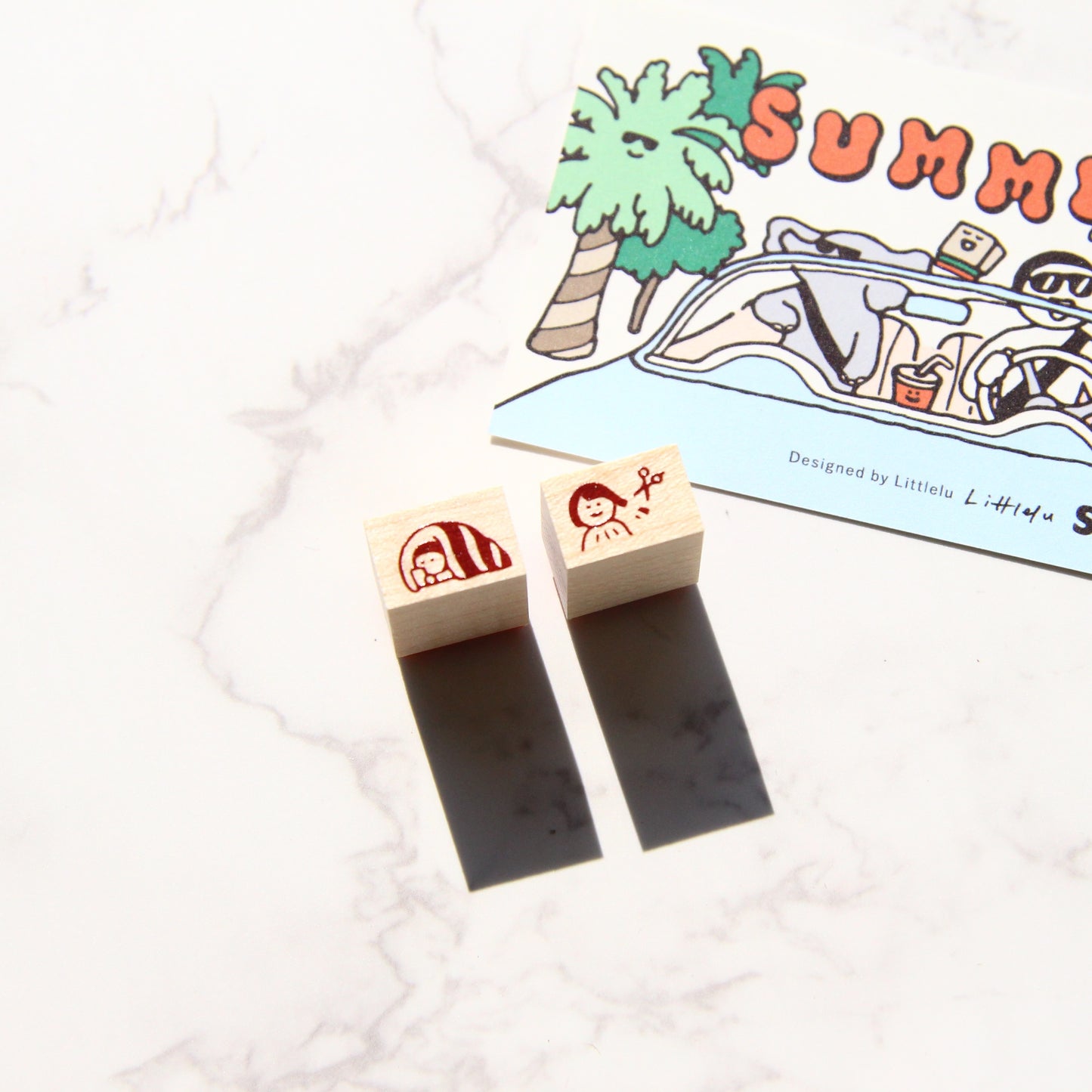 Littlelu Mini Rubber Stamp - Summer Release - 1x1.5cm