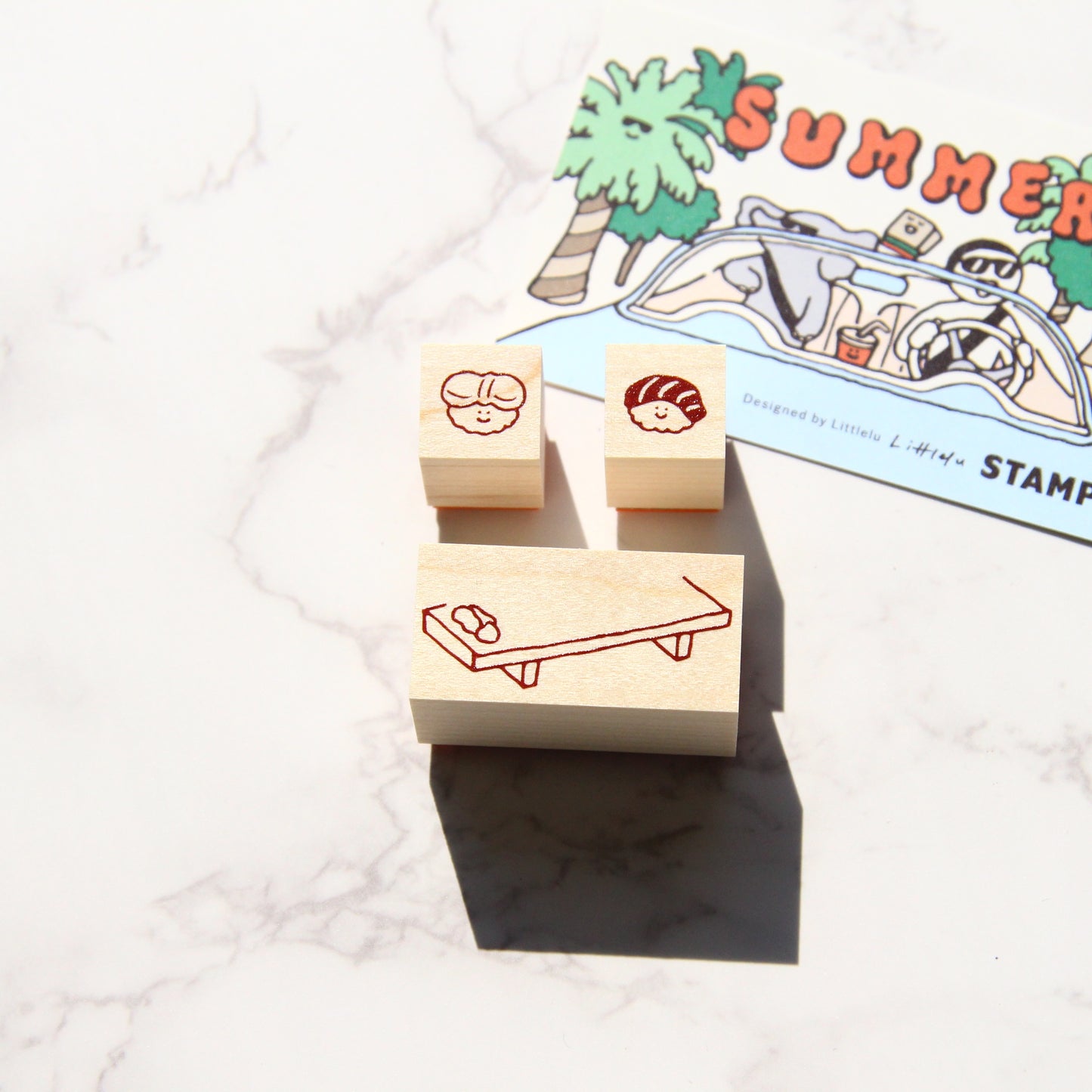 Littlelu Rubber Stamp - Summer Release - Sushi Tray (2x4cm)