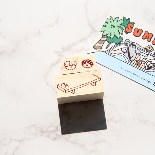 Littlelu Rubber Stamp - Summer Release - Sushi Tray (2x4cm)