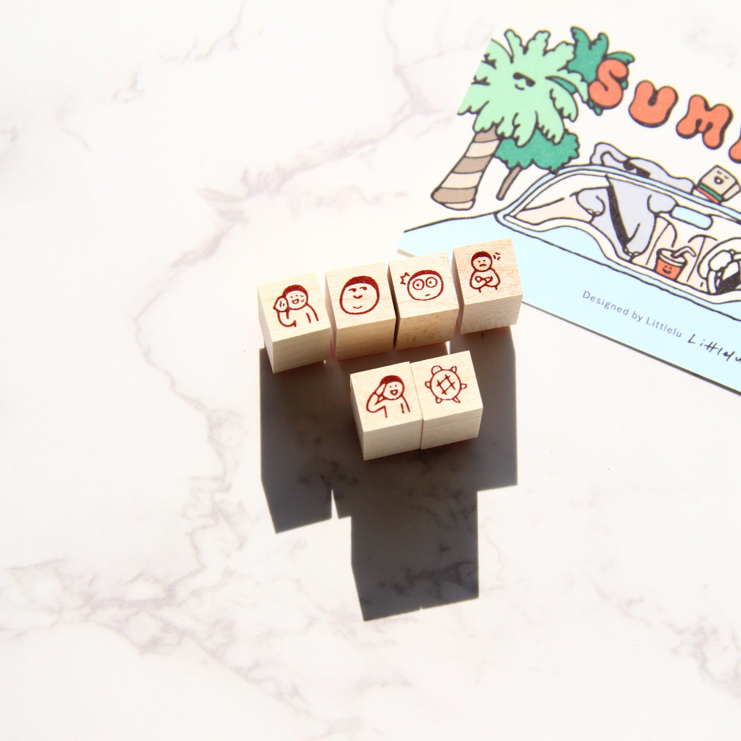 Littlelu Mini Rubber Stamp - Summer Release - 1x1 cm