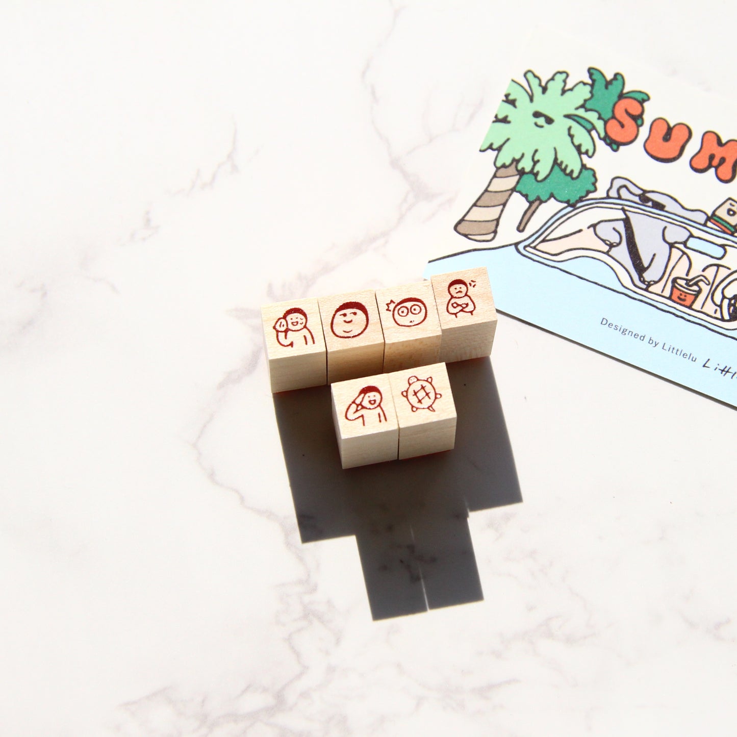 Littlelu Mini Rubber Stamp - Summer Release - 1x1 cm