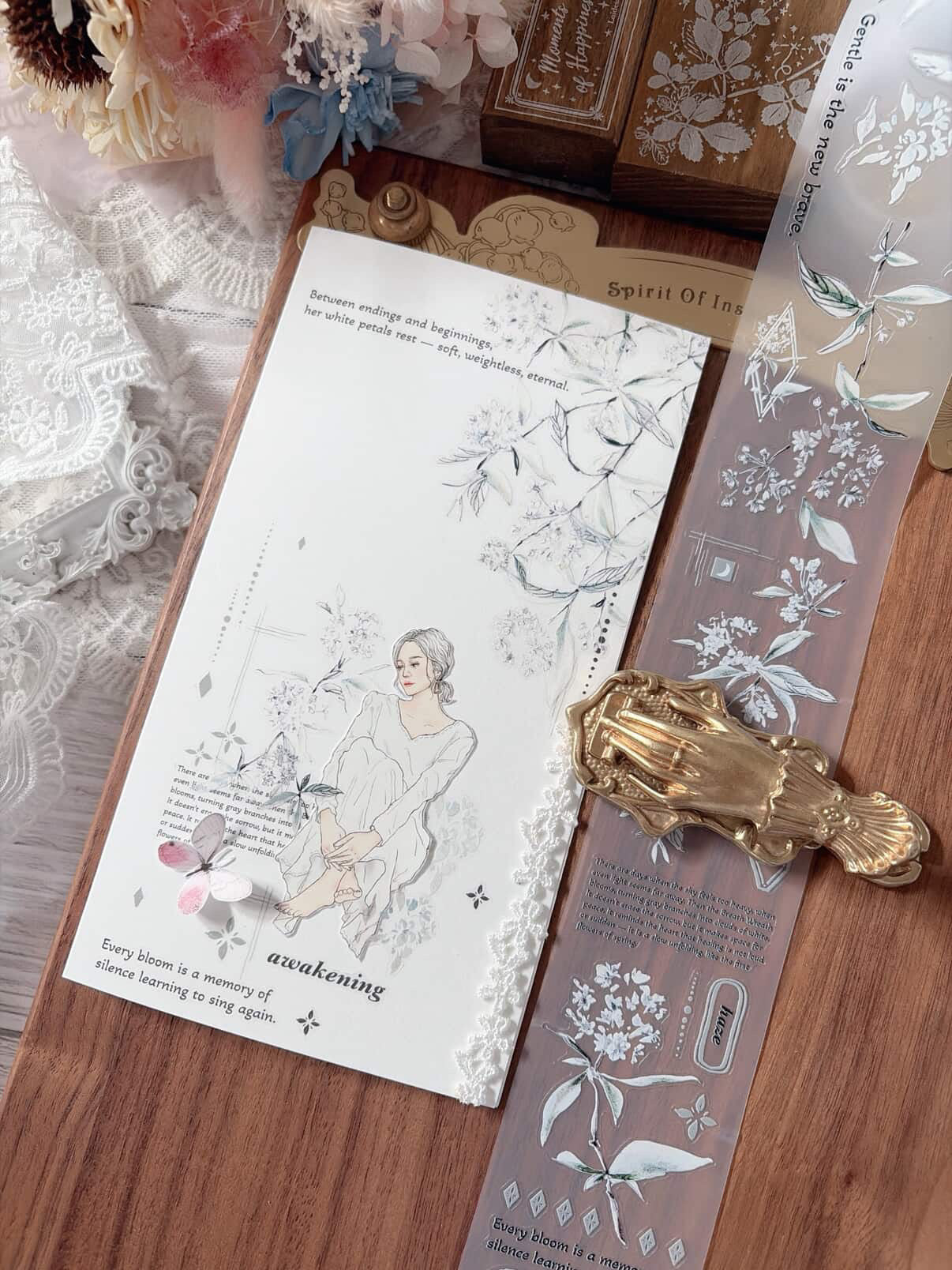 Loidesign Gilded Kiss-Cut PET Tape - Collecting Lily of the Valley