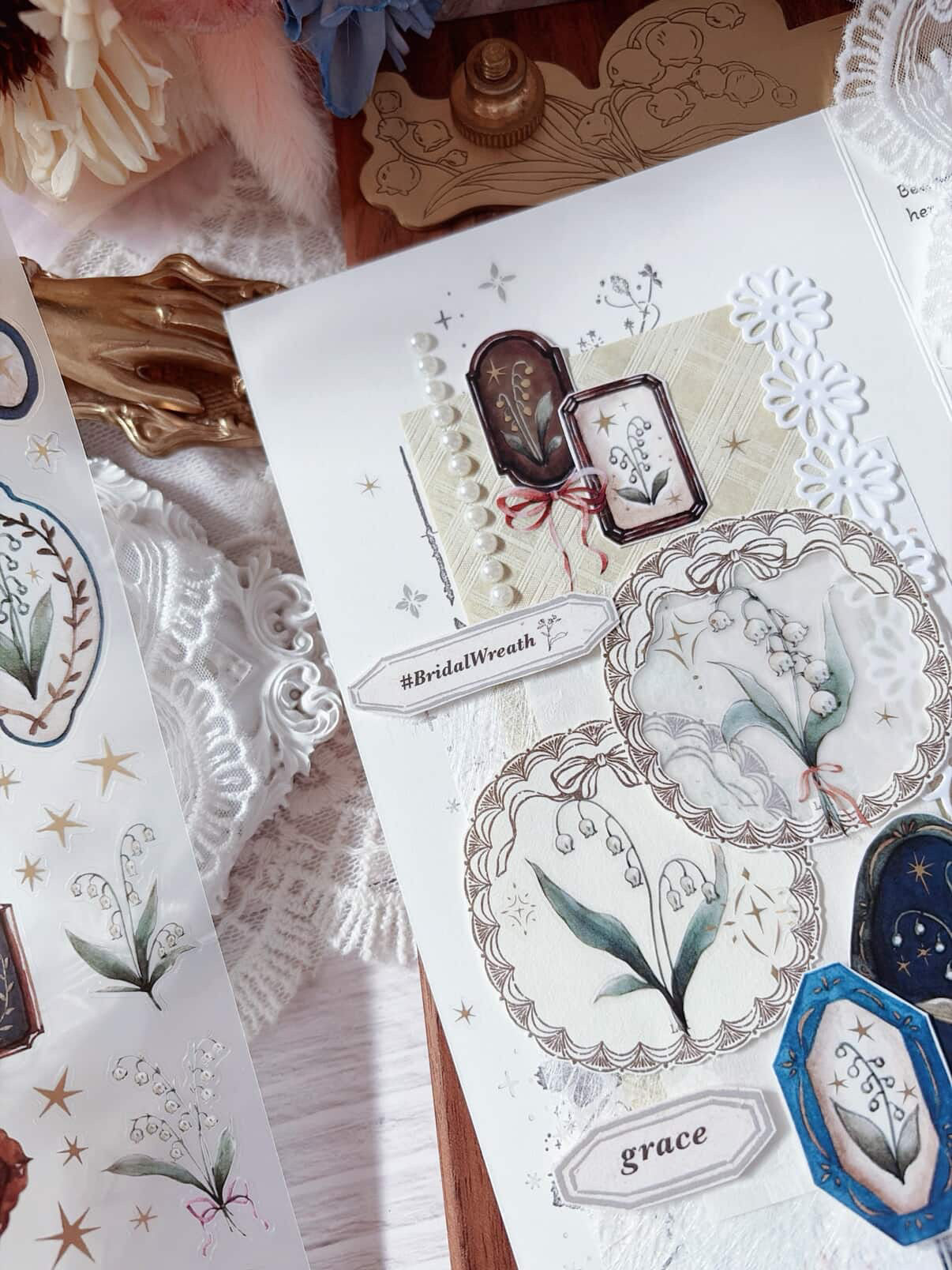 Loidesign Gilded Kiss-Cut PET Tape - Collecting Lily of the Valley