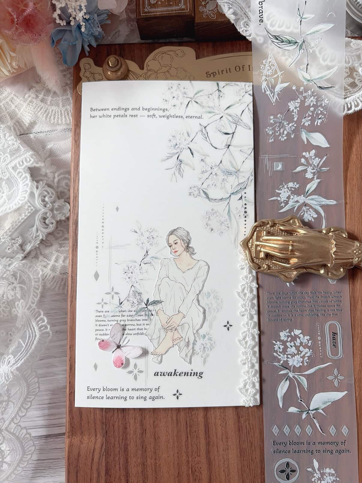 Loidesign Gilded Kiss-Cut PET Tape - Collecting Lily of the Valley