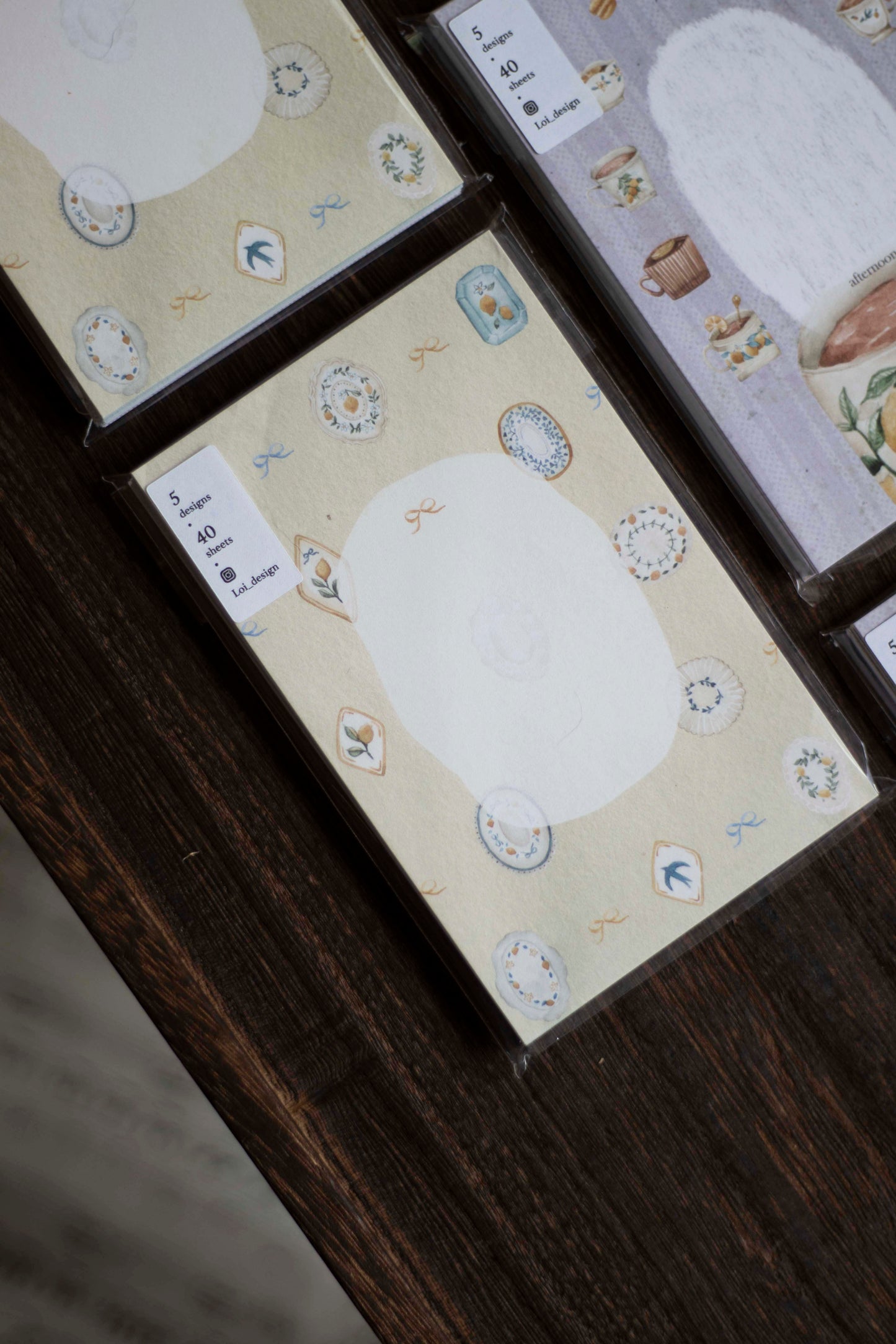 Loidesign Mini 6 Size Memo Paper - Lemon and Bird Tray
