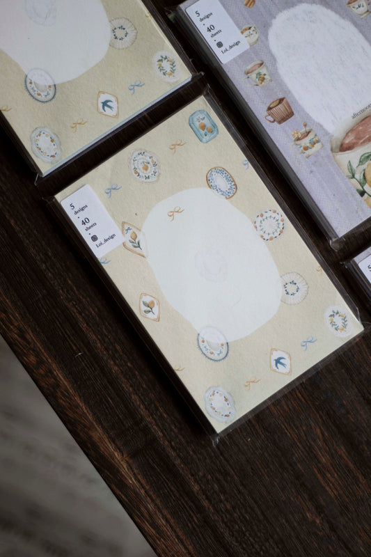 Loidesign Mini 6 Size Memo Paper - Lemon and Bird Tray