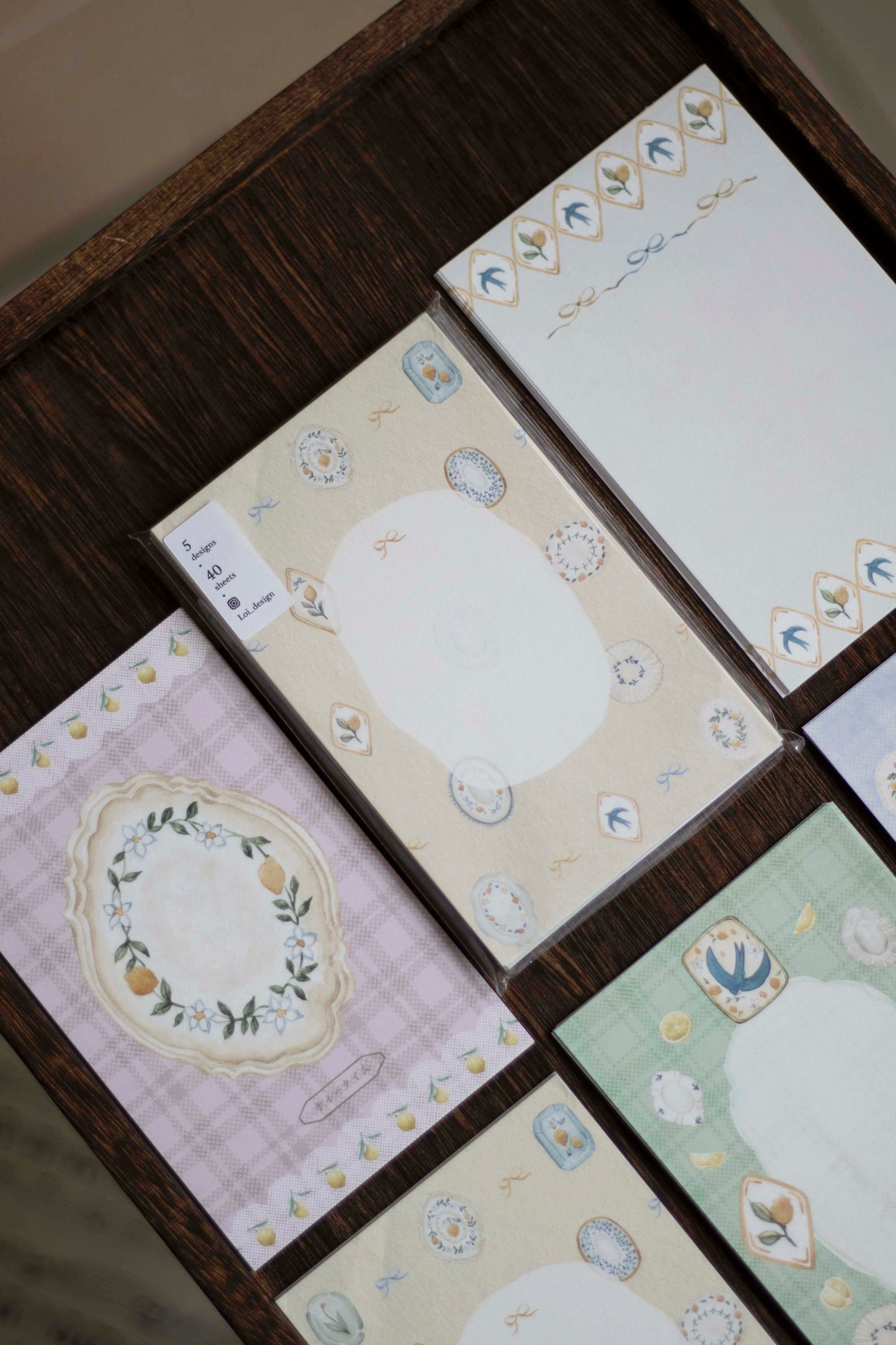 Loidesign Mini 6 Size Memo Paper - Lemon and Bird Tray