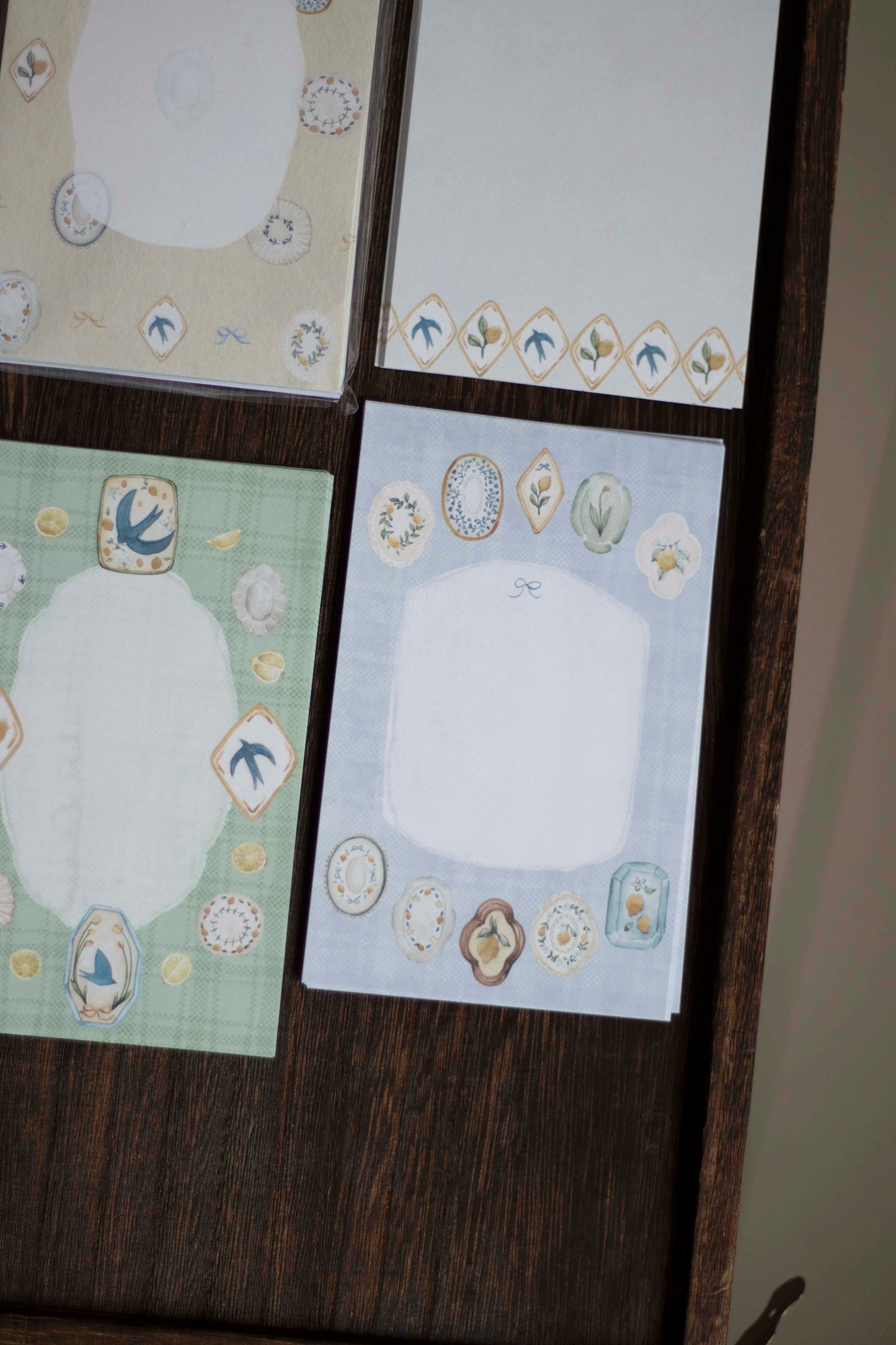 Loidesign Mini 6 Size Memo Paper - Lemon and Bird Tray
