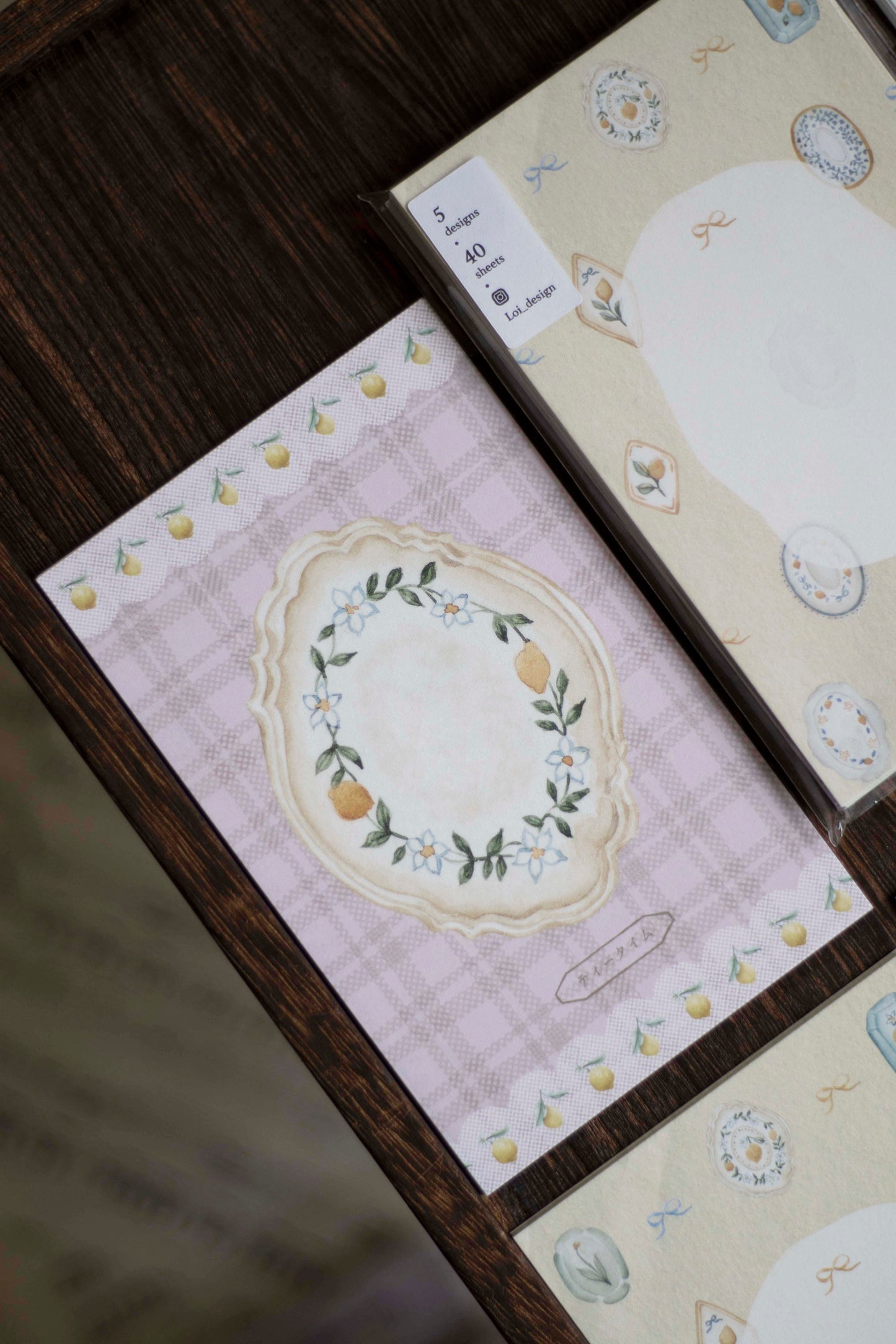 Loidesign Mini 6 Size Memo Paper - Lemon and Bird Tray