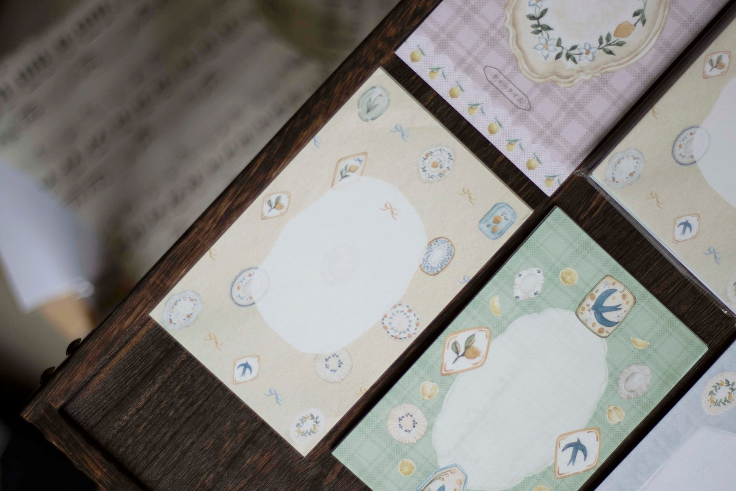 Loidesign Mini 6 Size Memo Paper - Lemon and Bird Tray