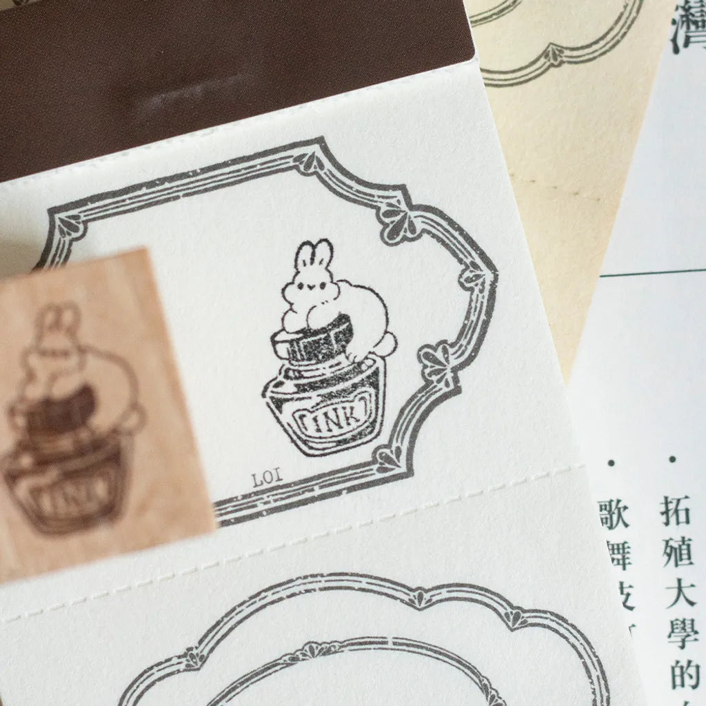 Loidesign x Pei Pei Collab Rubber Stamp - Bunny with Ink Bottle – Pinky ...
