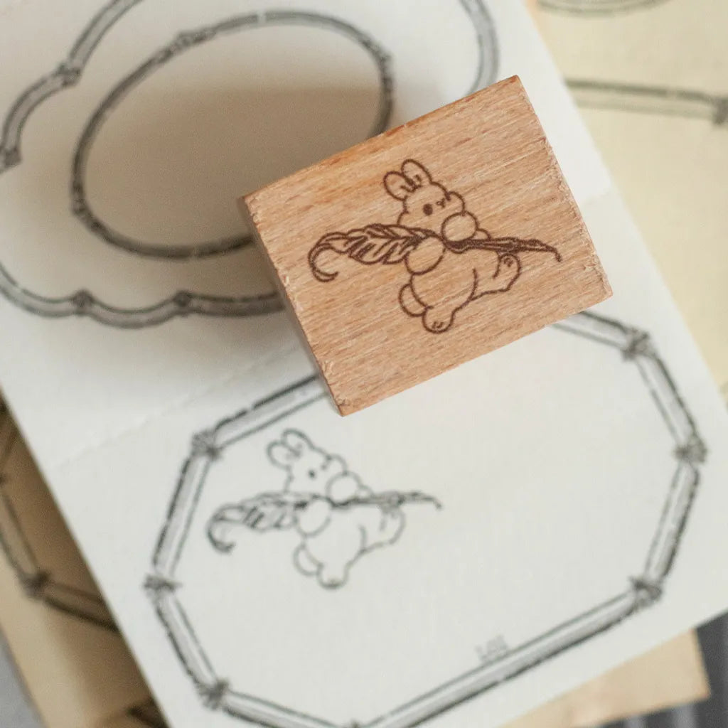 Loidesign x Pei Pei Collab Rubber Stamp - Bunny Holding A Quill Pen