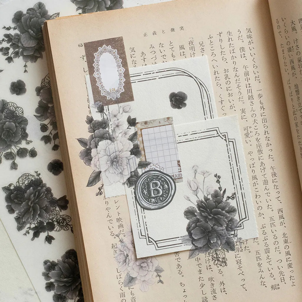 Loidesign Print-On Sticker Set - Black and White Begonia