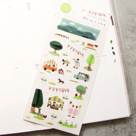 Saien x Miki Tamura Washi Art Sticker Sheet - Marche