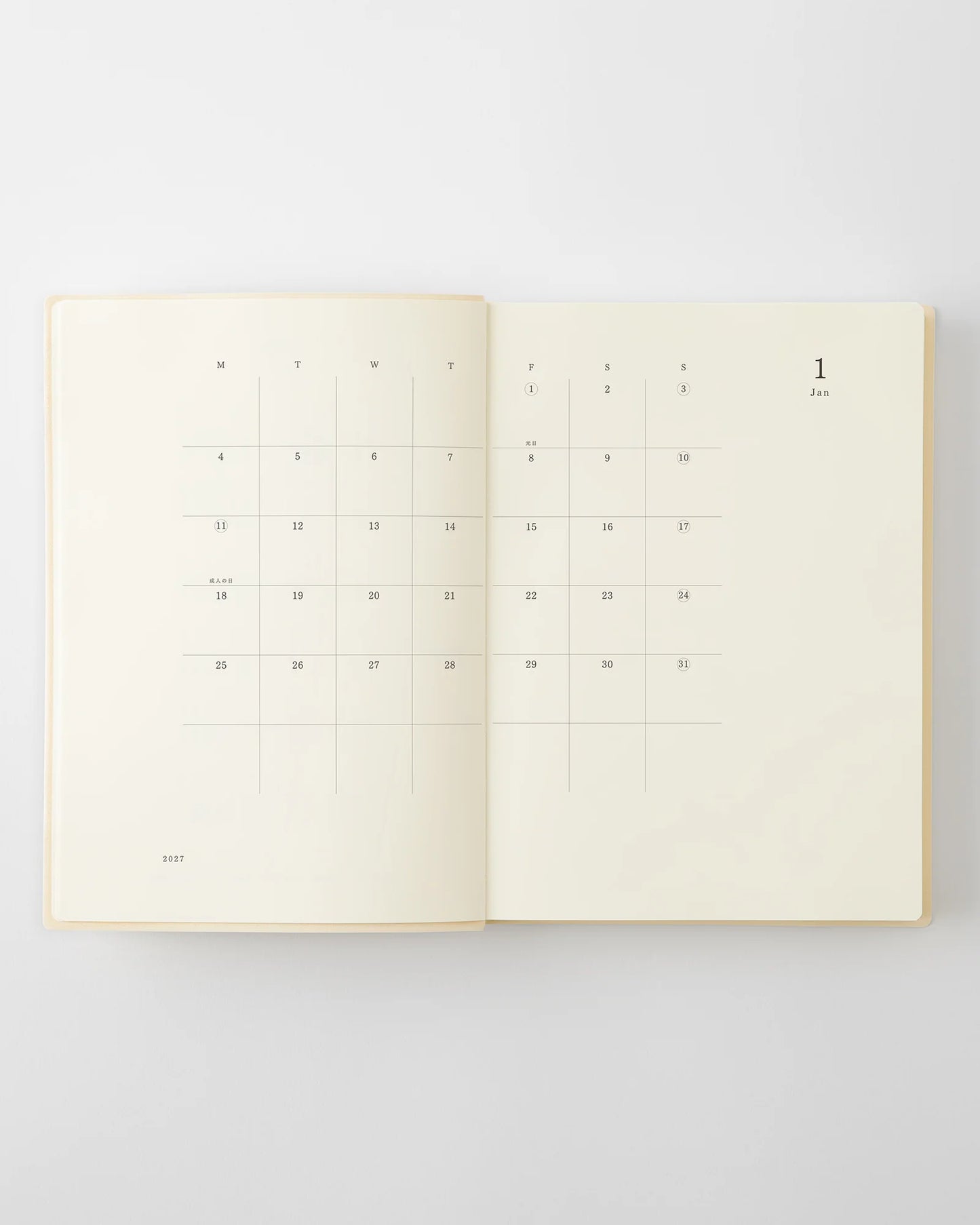 MD Notebook 2027 Diary 1 Day 1 Page - A5 Size