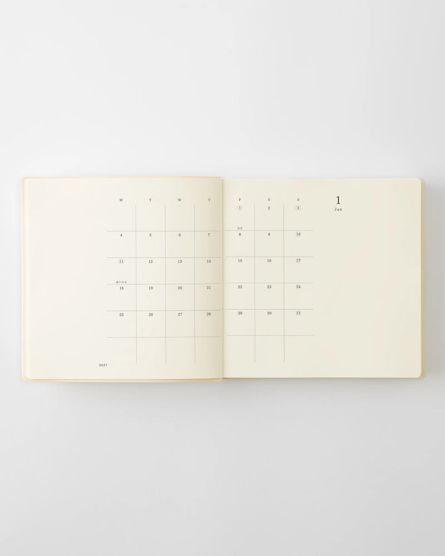 MD Notebook 2027 Diary 1 Day 1 Page - A5 Square