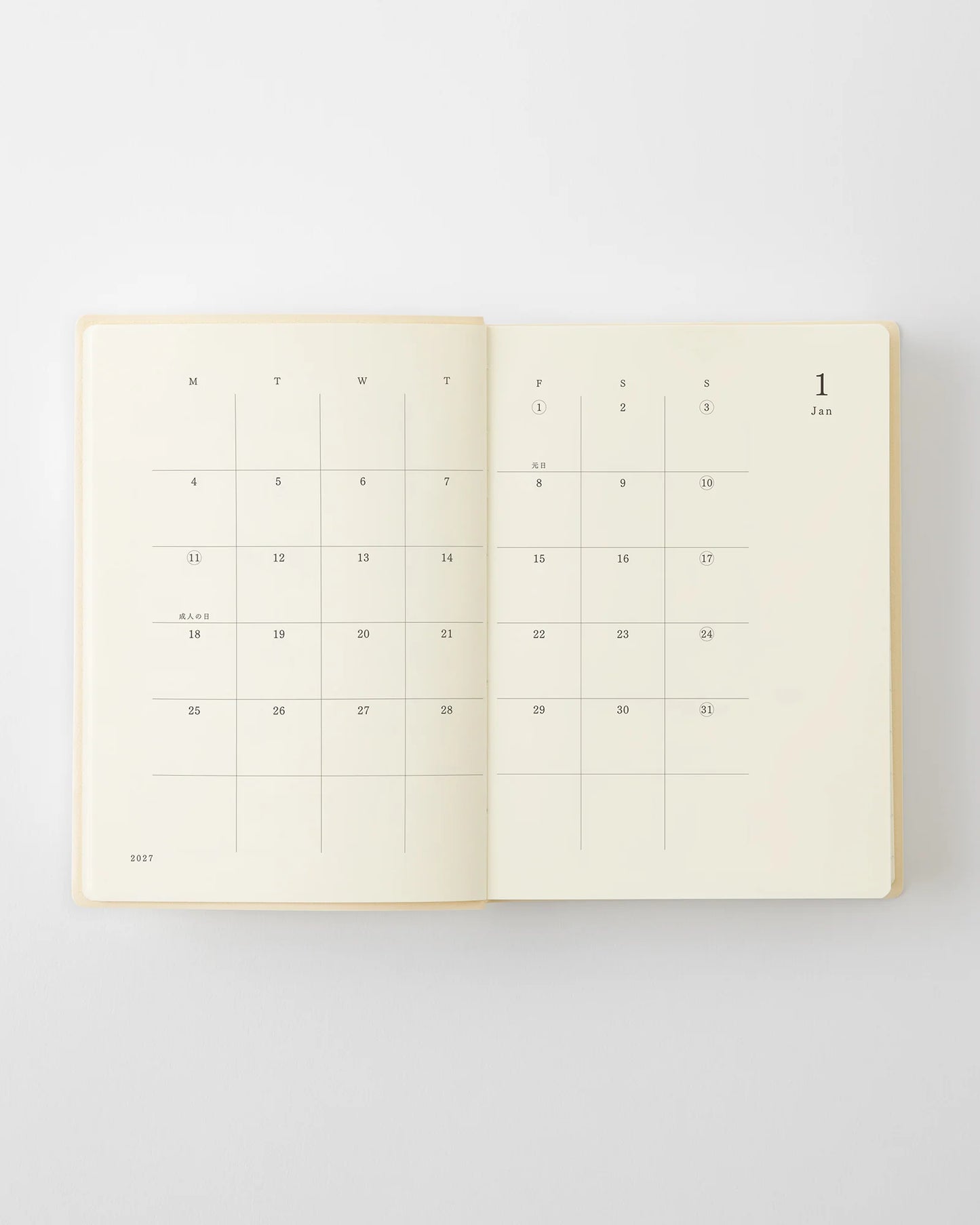 MD Notebook 2027 Diary 1 Day 1 Page - A6 Size