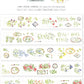 Meow Illustration A Year of Blossom Washi Tape - Winter, with Glitter Foil