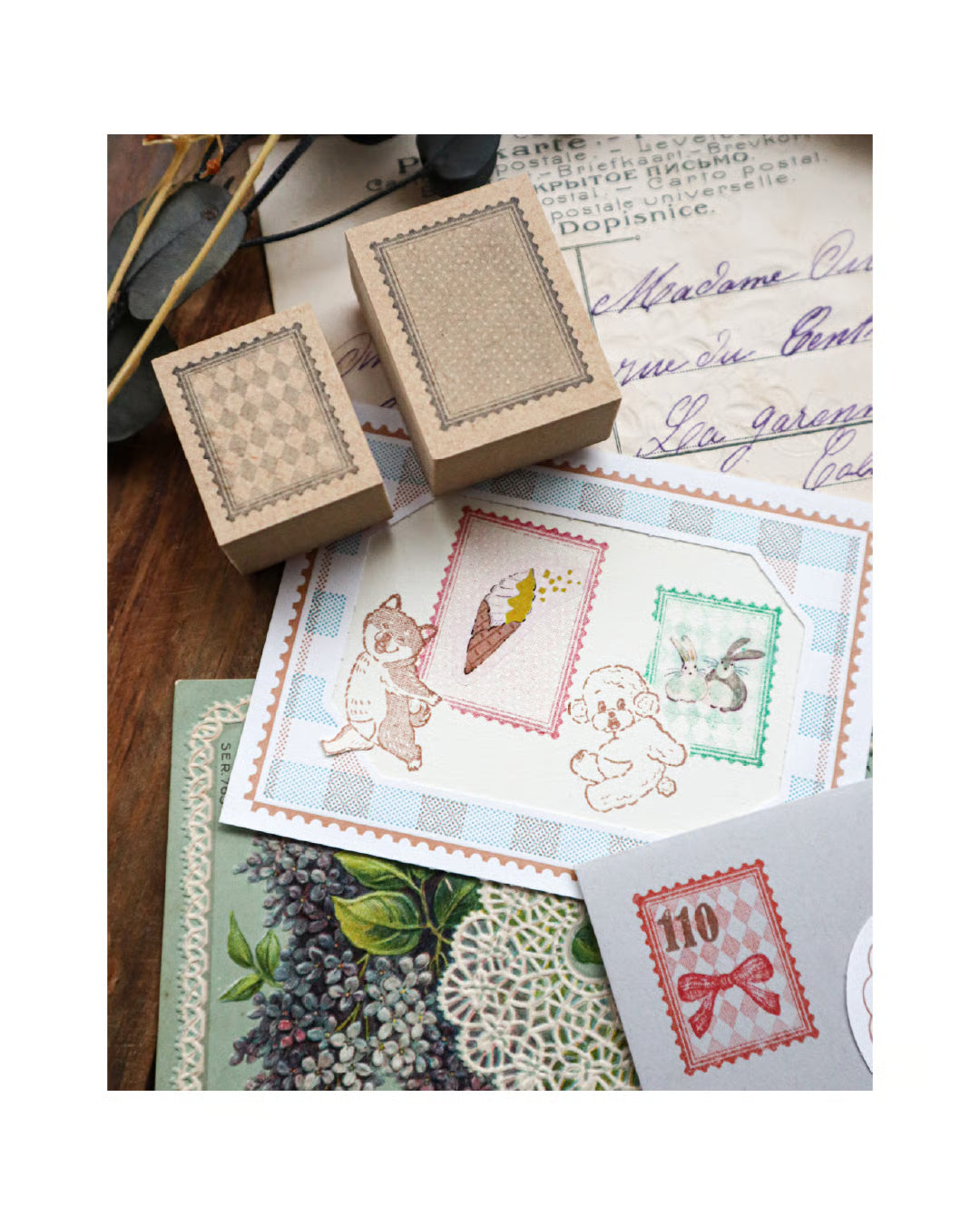 Keibunsha Rubber Stamp - Tone Stamp - Postal Stamp Shape